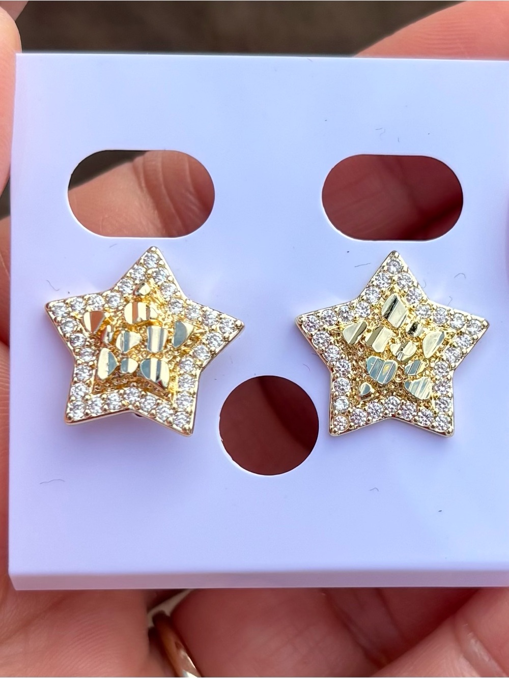 Gold Star Crystal Stud Earrings - Women's Fashion Jewelry